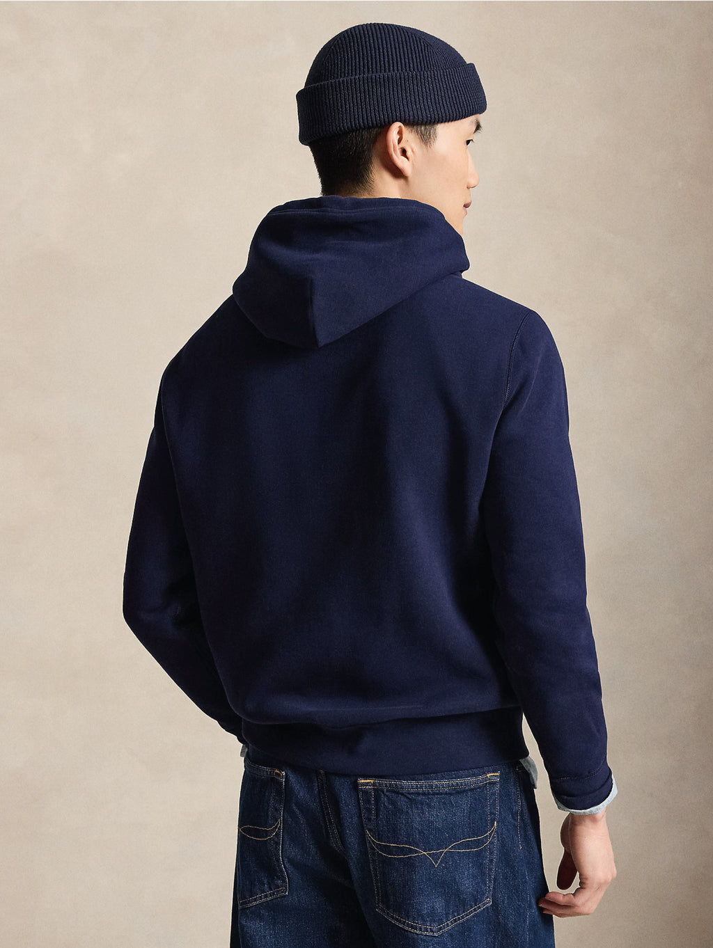 2026 New Arrival Felpa con Cappuccio in Misto Cotone Blu Navy