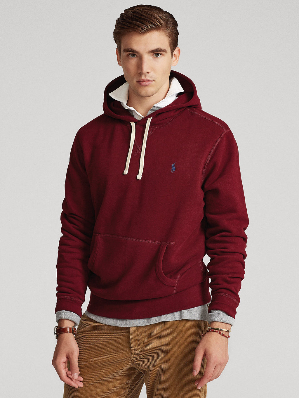 2026 New Arrival Felpa con Cappuccio in Misto Cotone Bordeaux