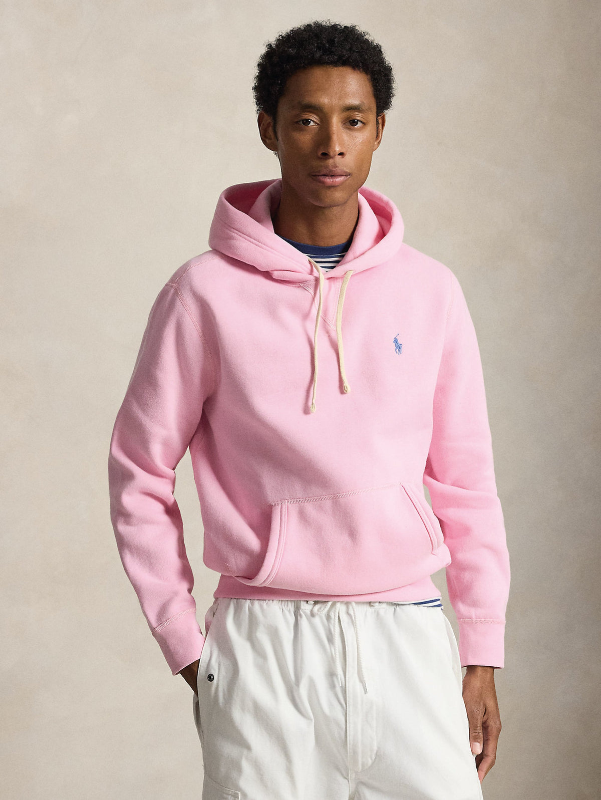 2026 New Arrival Felpa con Cappuccio in Misto Cotone Rosa