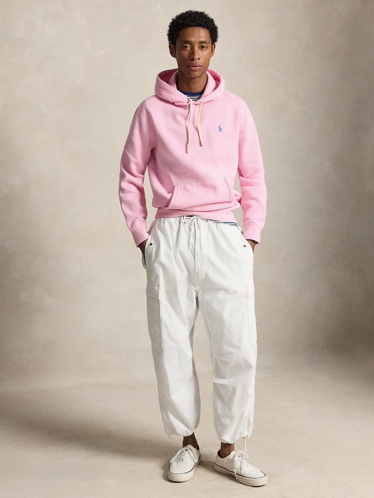 2026 New Arrival Felpa con Cappuccio in Misto Cotone Rosa