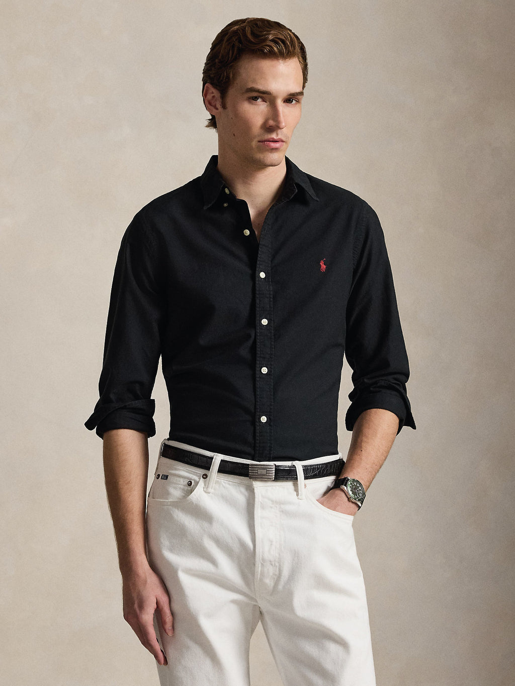 2026 New Arrival Camicia Oxford Slim Fit Nero