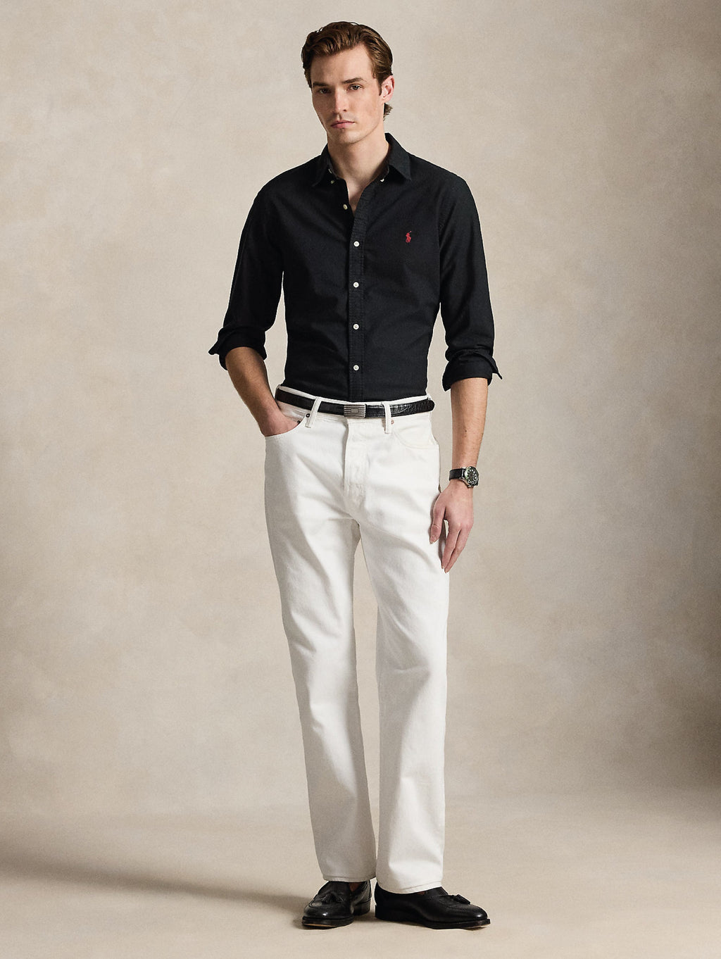 2026 New Arrival Camicia Oxford Slim Fit Nero