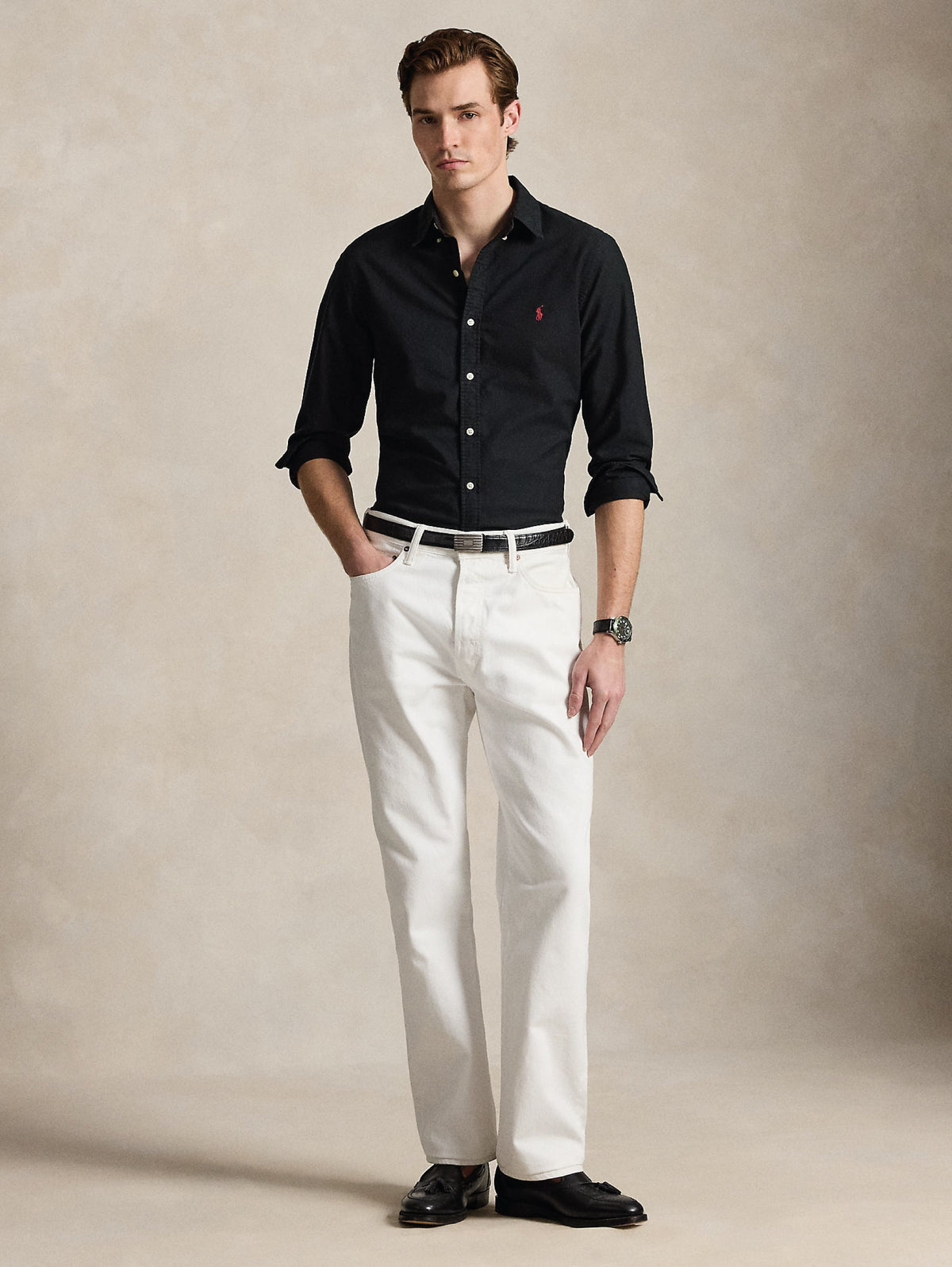 2026 New Arrival Camicia Oxford Slim Fit Nero