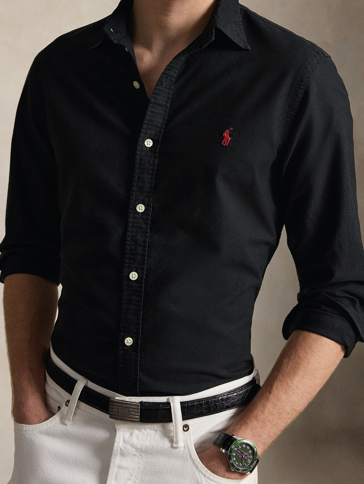 2026 New Arrival Camicia Oxford Slim Fit Nero