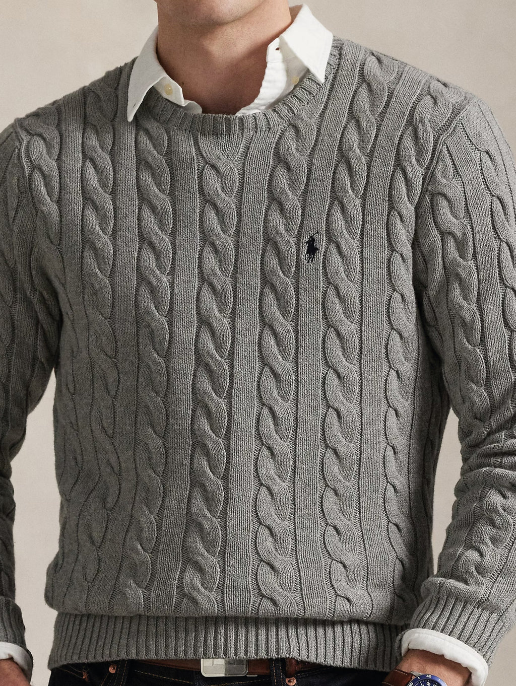 2026 New Arrival Maglia a Trecce in Cotone Grigio