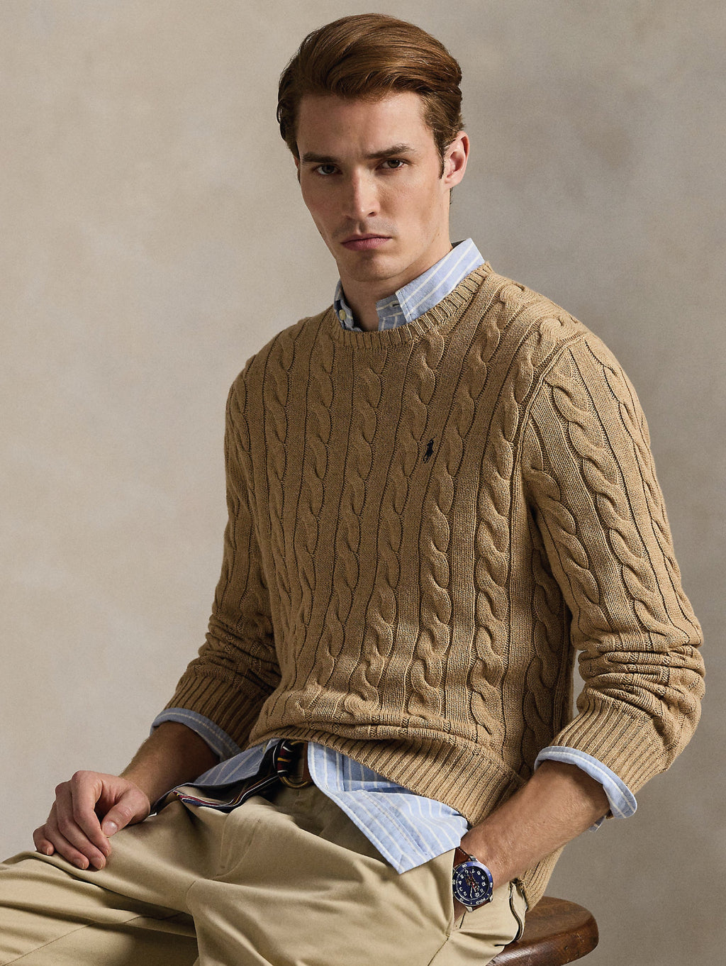 2026 New Arrival Maglia in Cotone a Trecce Cammello