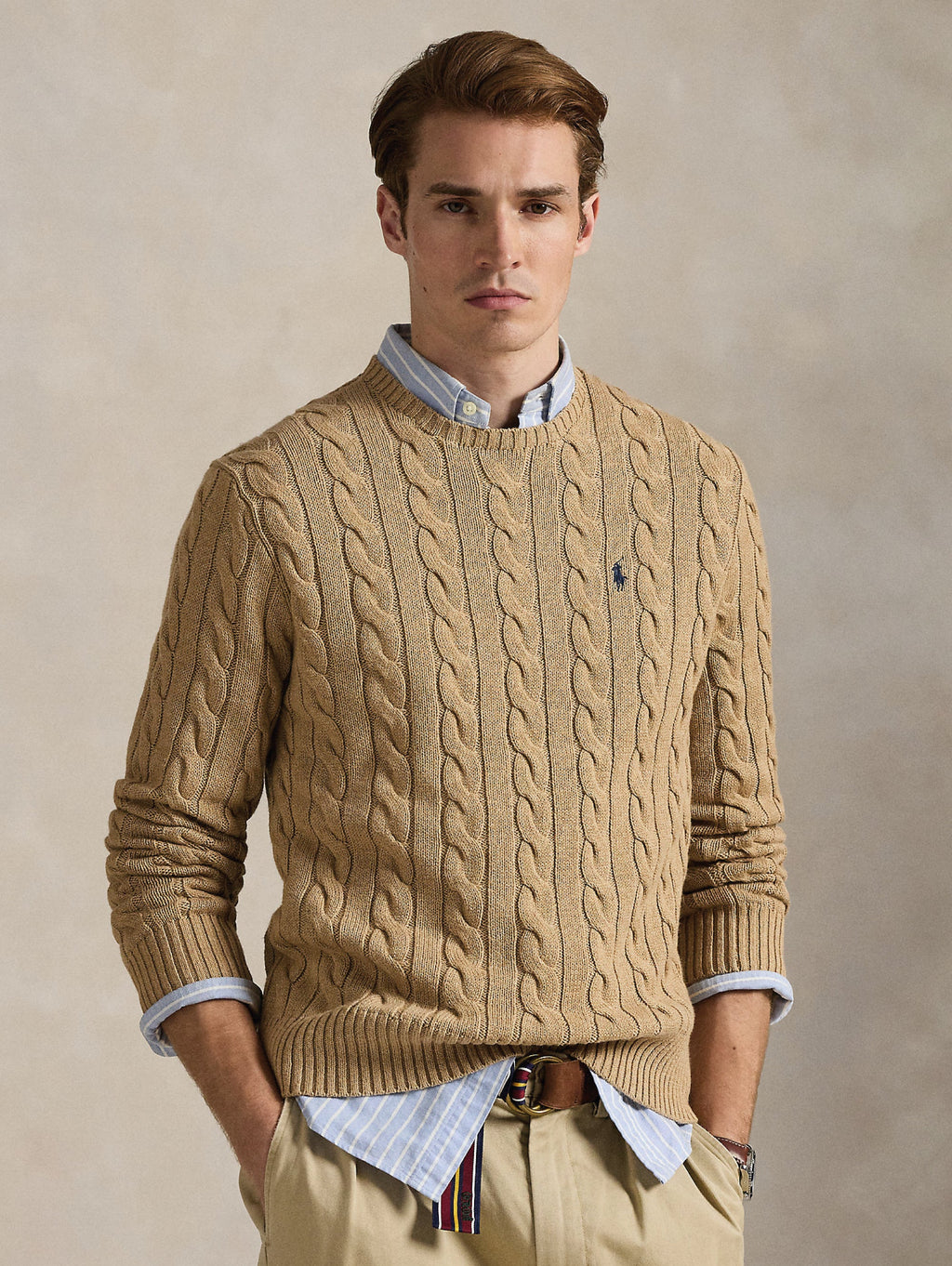 2026 New Arrival Maglia in Cotone a Trecce Cammello