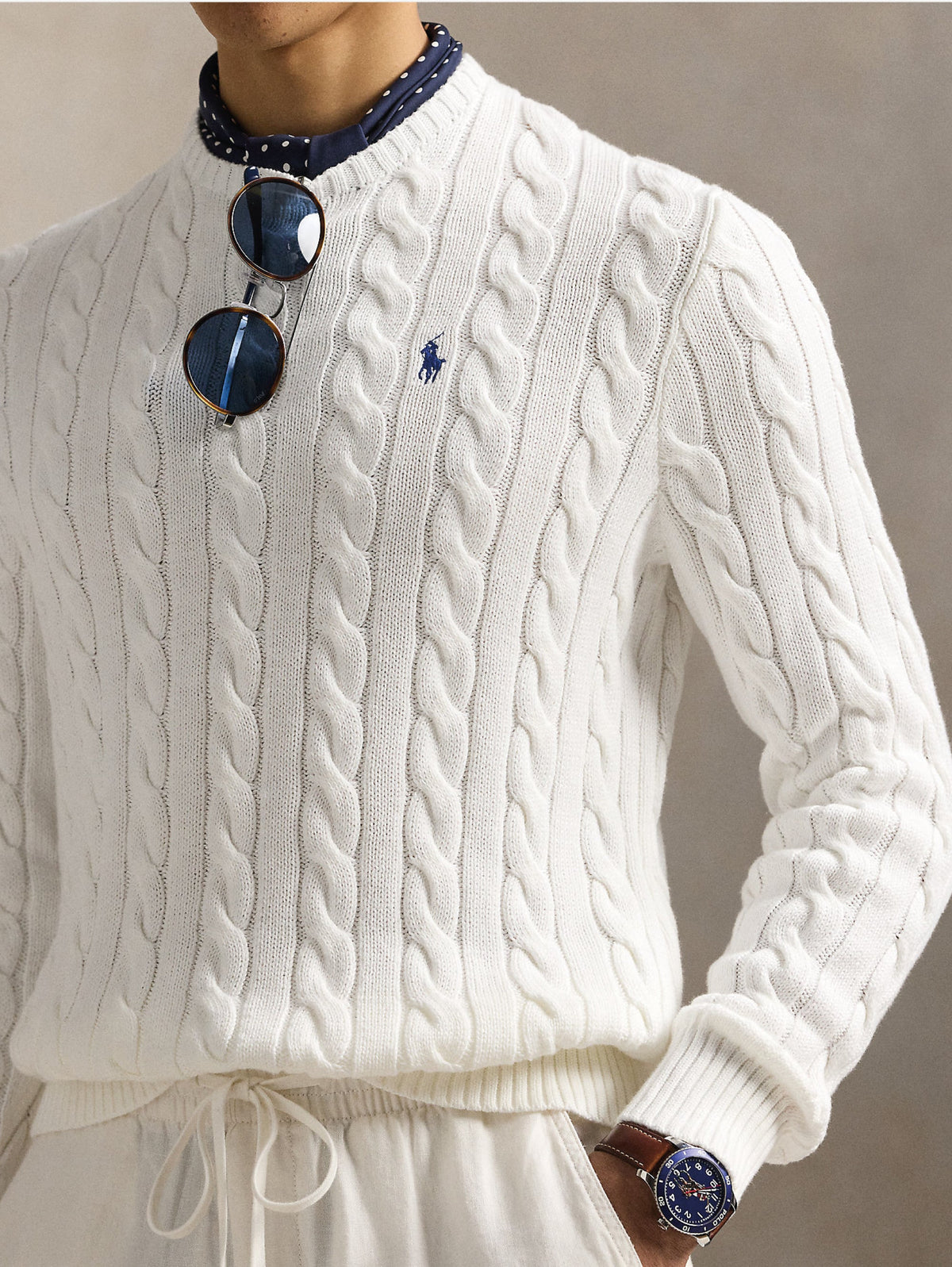 2026 New Arrival Maglia in Cotone a Trecce Bianco