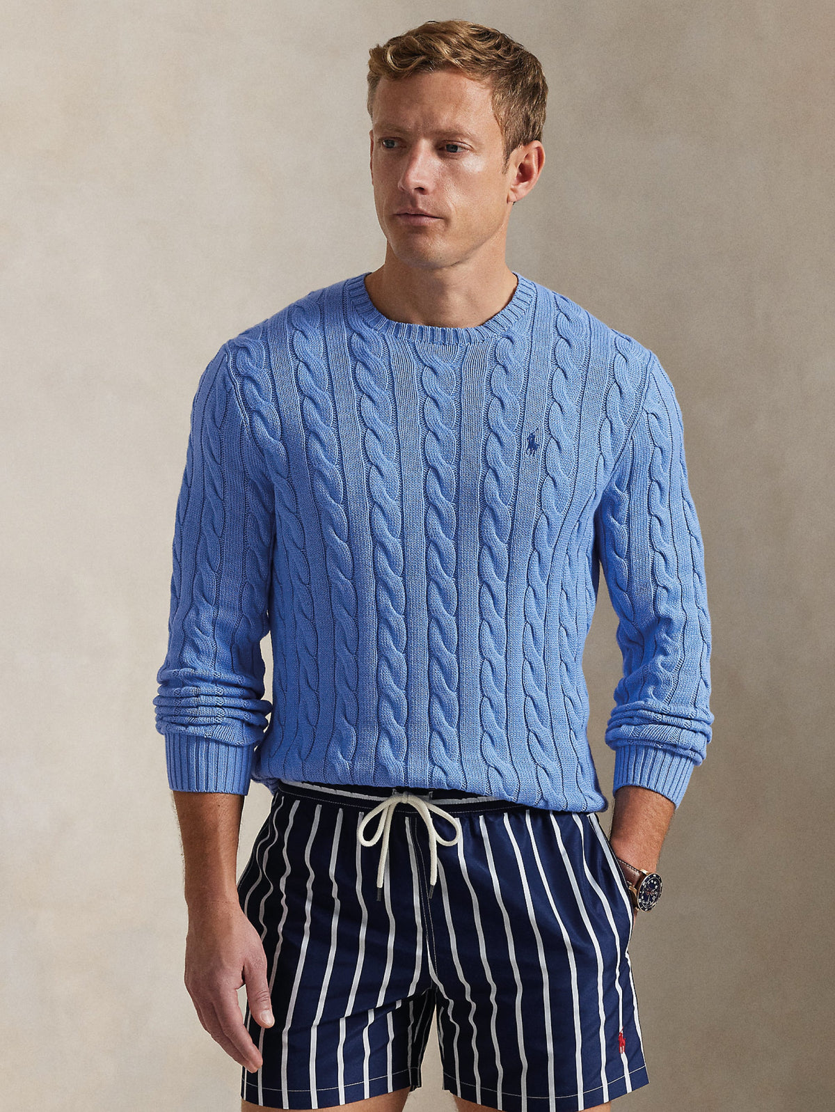 2026 New Arrival Maglia in Cotone a Trecce Blu