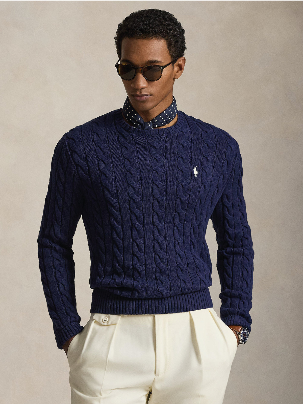 2026 New Arrival Maglia in Cotone a Trecce Blu