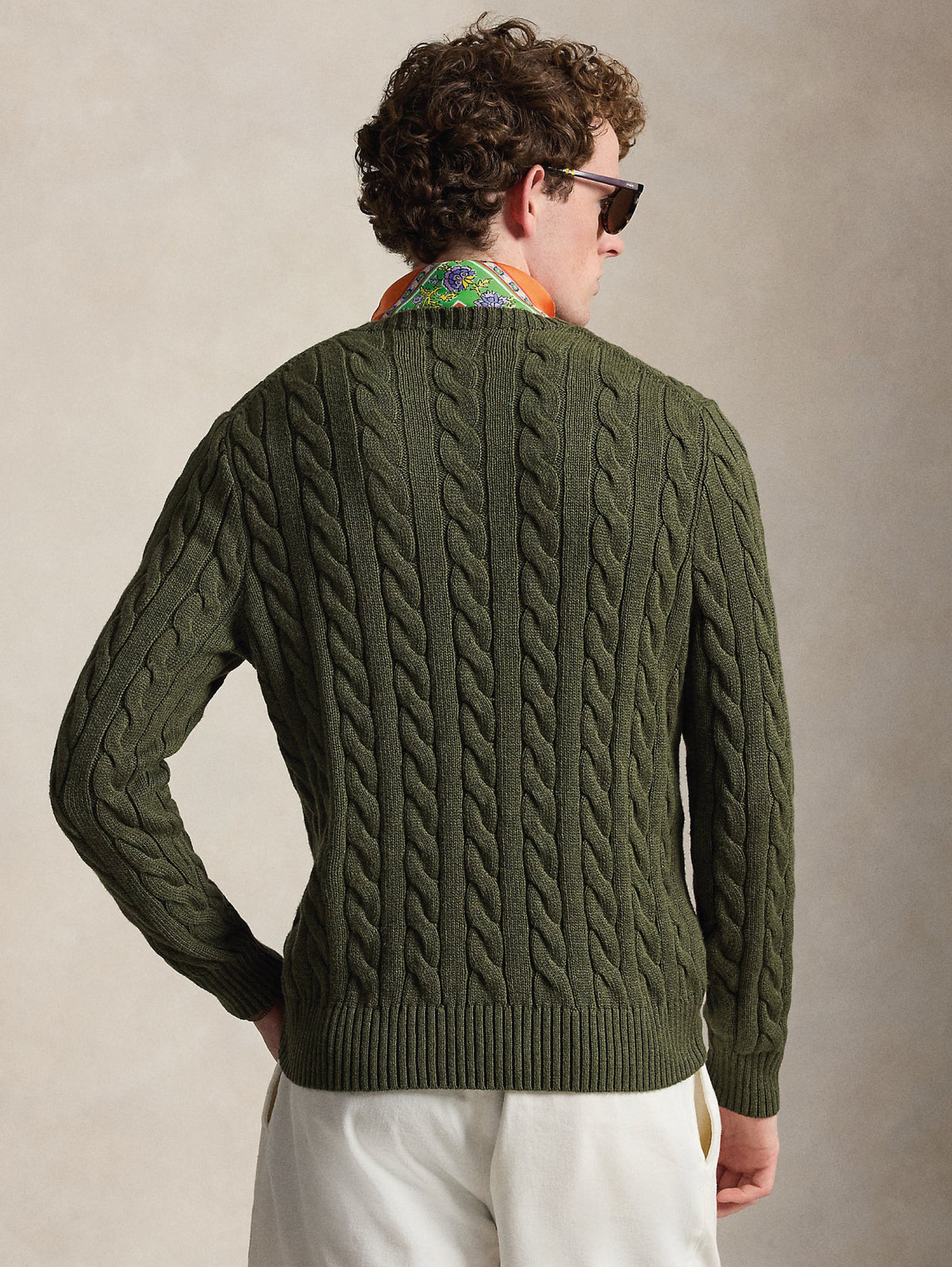 2026 New Arrival Maglia in Cotone a Trecce Verde Militare