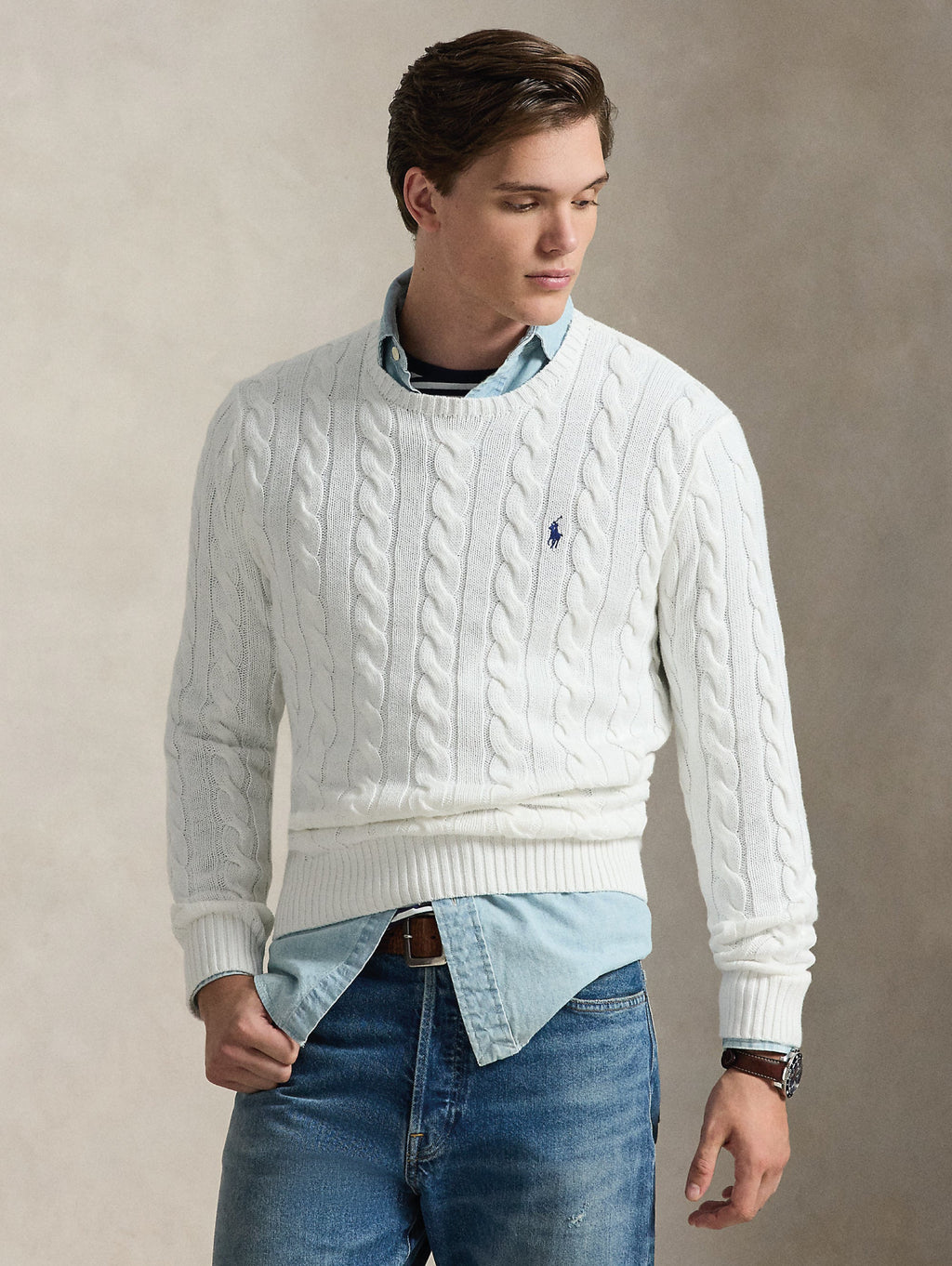 2026 New Arrival Maglia in Cotone a Trecce Bianco