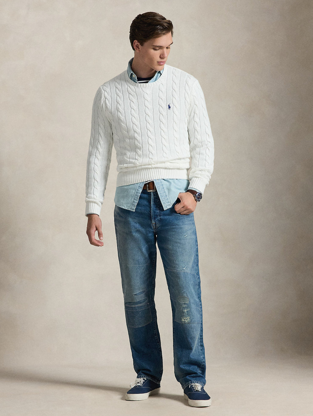 2026 New Arrival Maglia in Cotone a Trecce Bianco