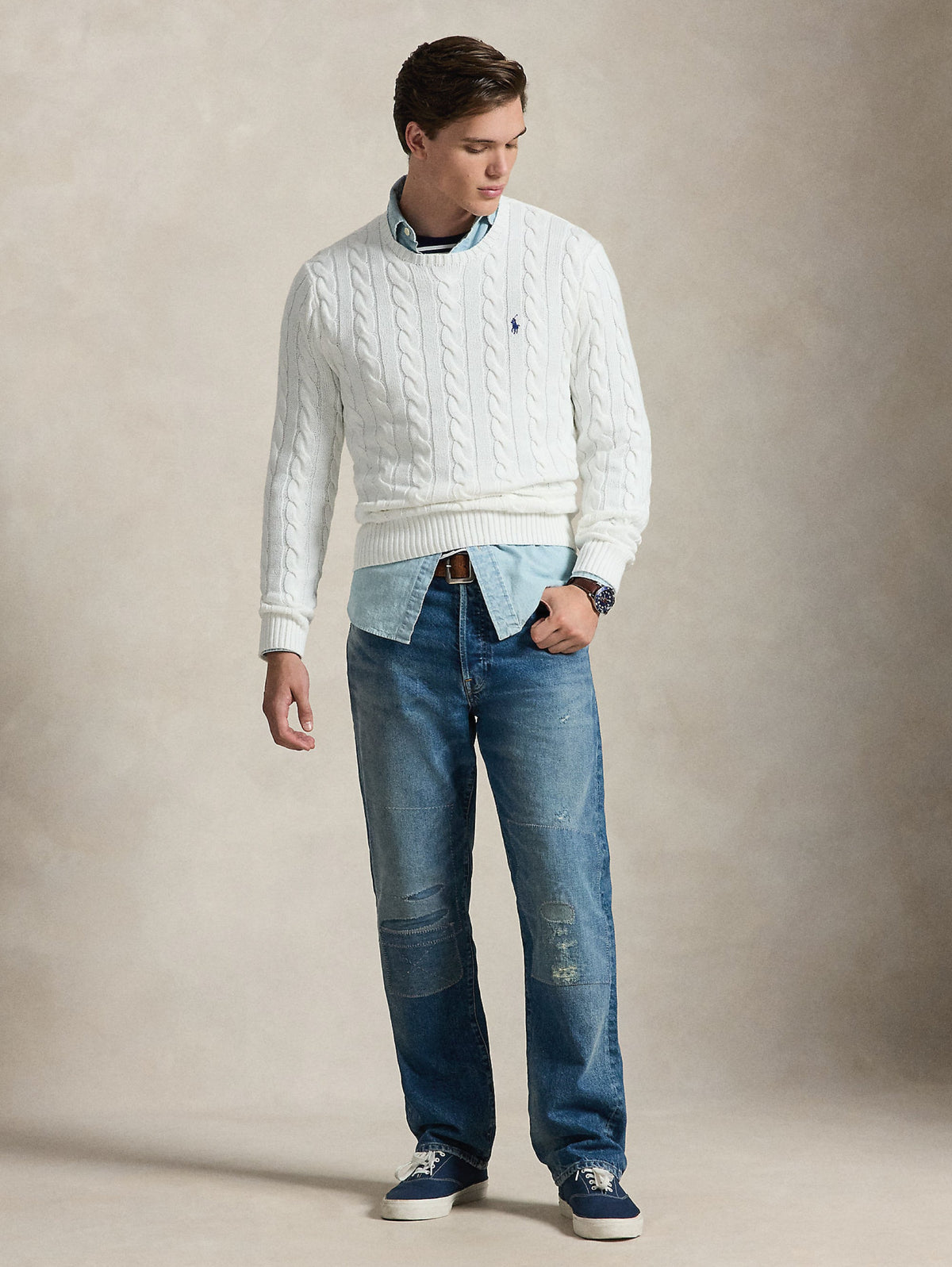 2026 New Arrival Maglia in Cotone a Trecce Bianco