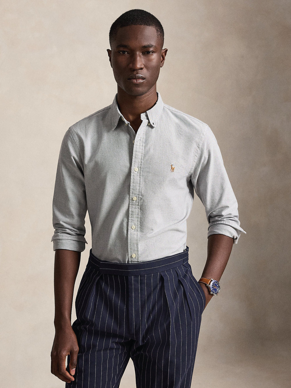 2026 New Arrival Camicia Oxford Slim Fit Grigio