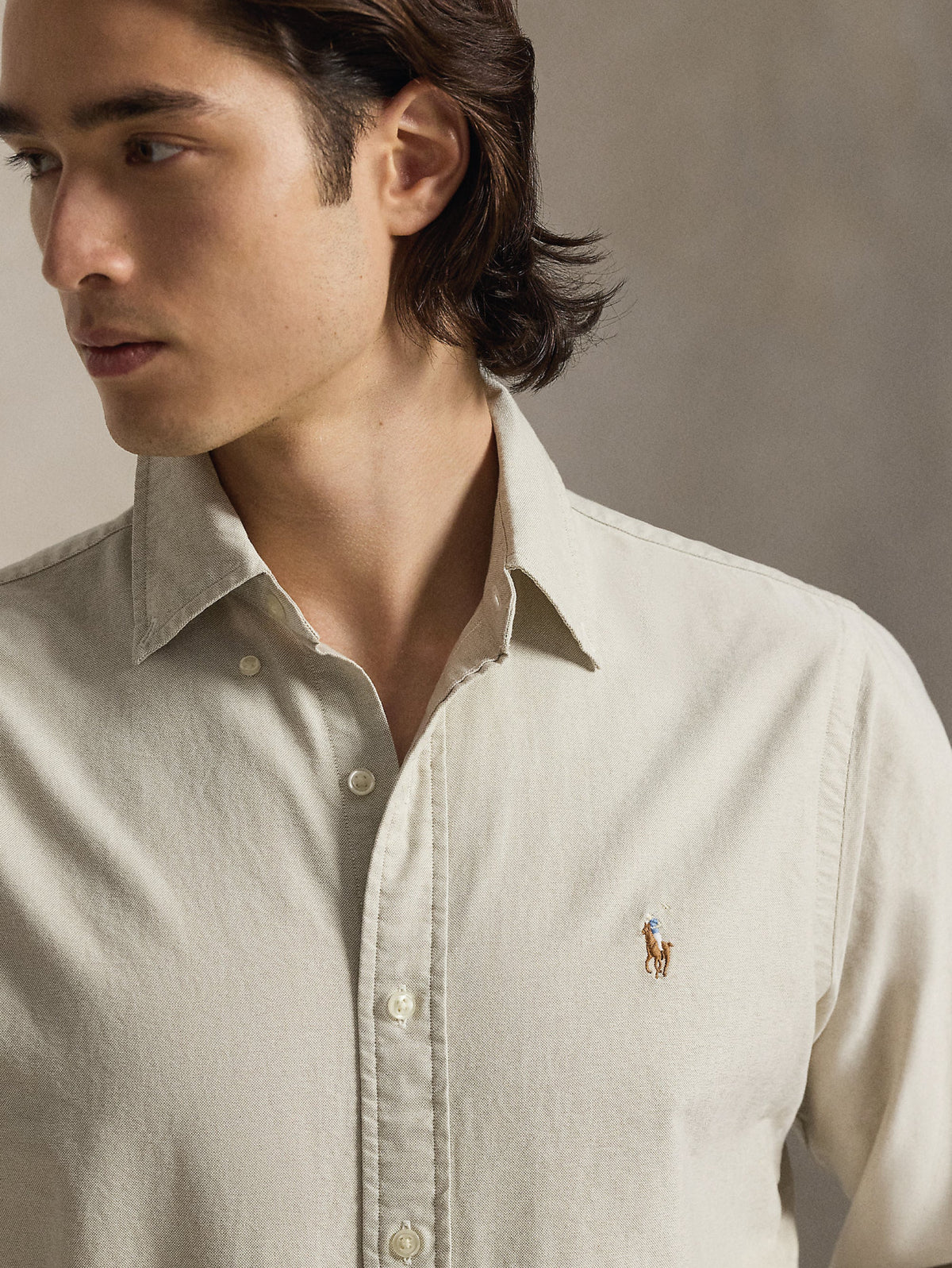 2026 New Arrival Camicia in Cotone Oxford  Slim Fit Beige