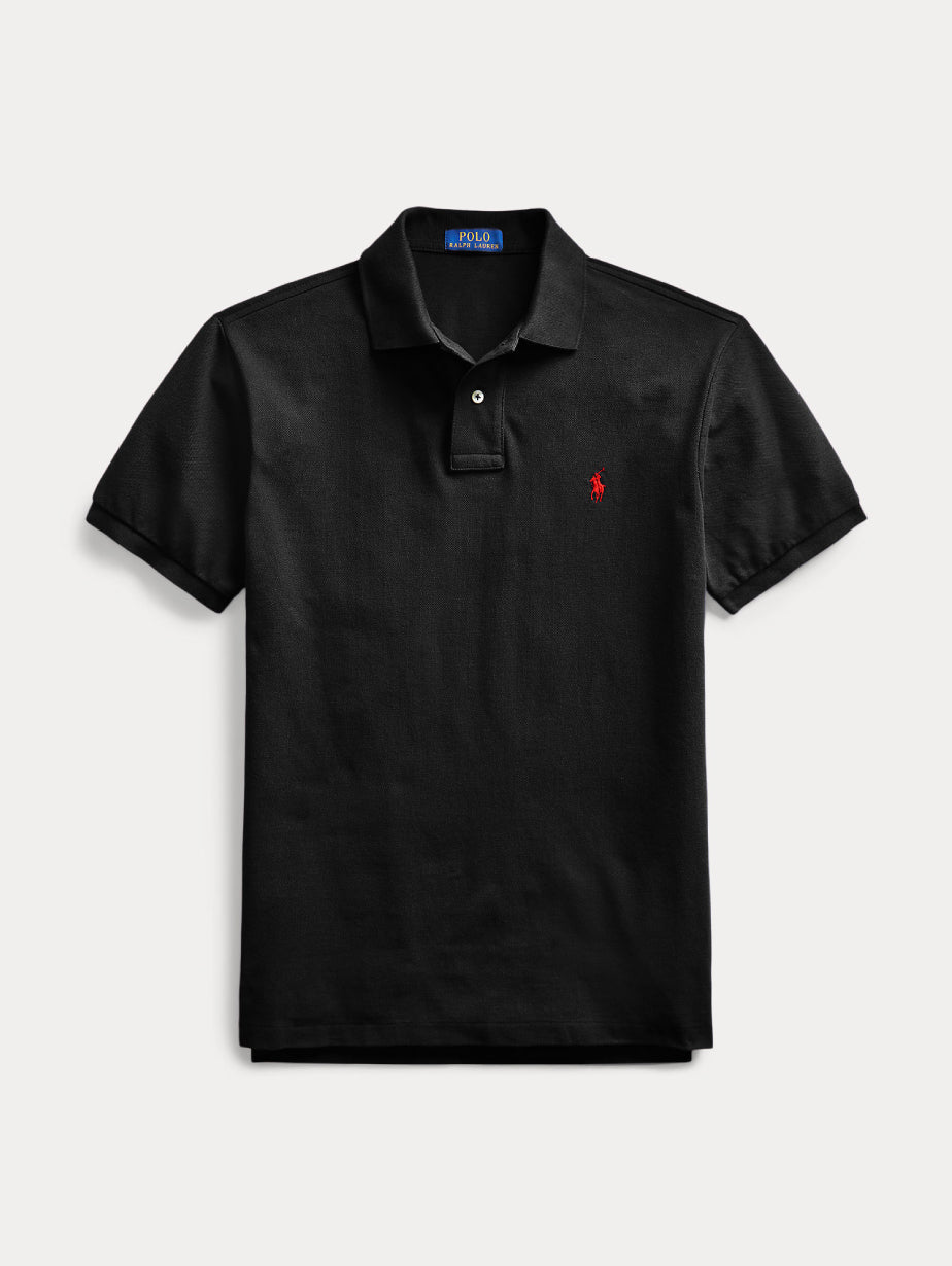 2026 New Arrival Polo in Cotone Piquè Slim Fit Nero