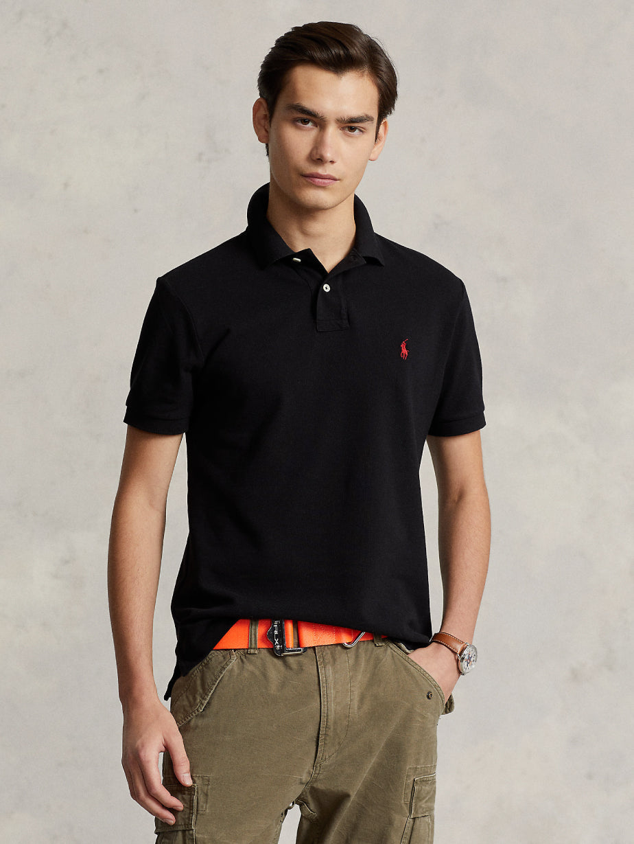 2026 New Arrival Polo in Cotone Piquè Slim Fit Nero