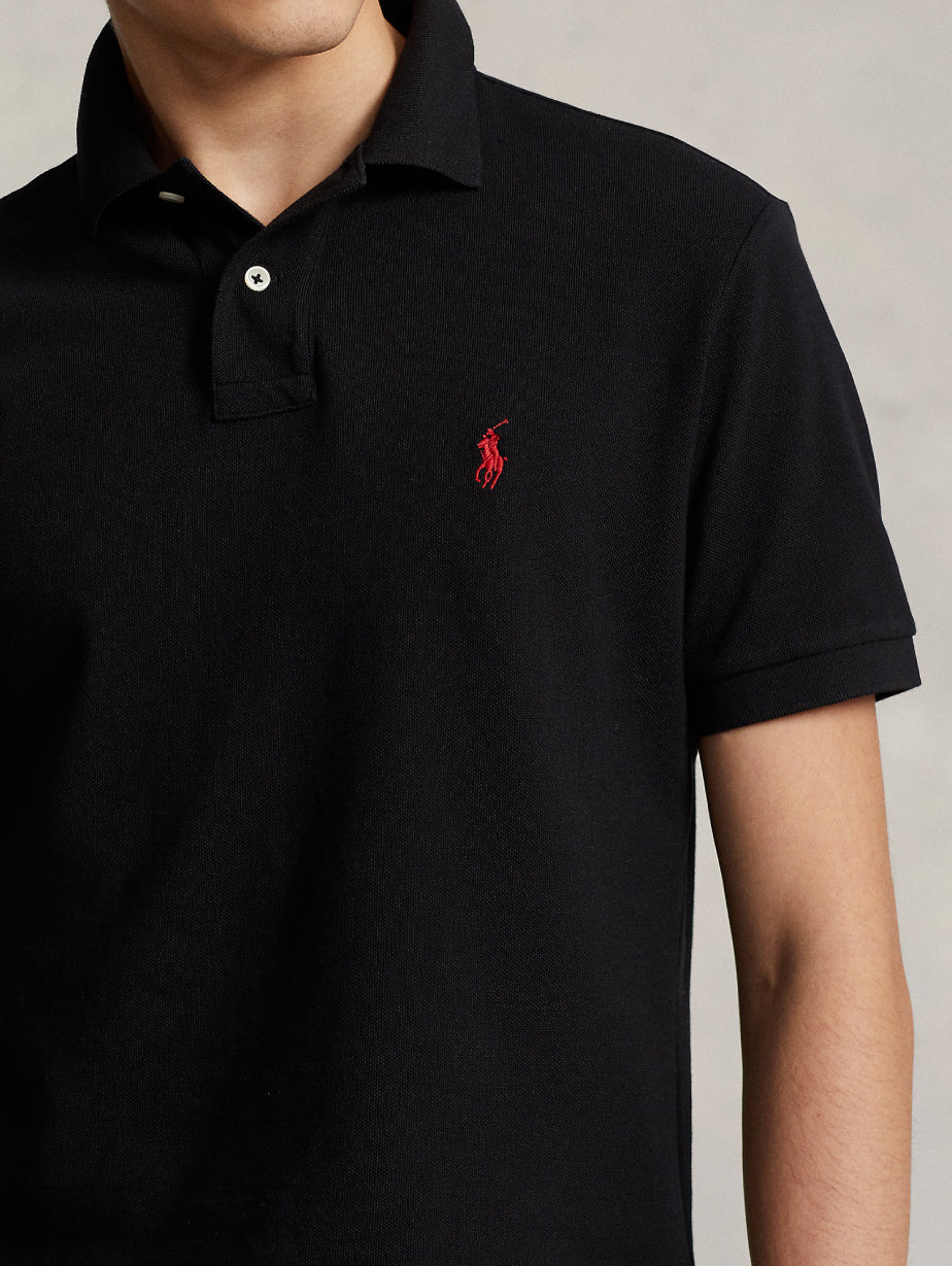 2026 New Arrival Polo in Cotone Piquè Slim Fit Nero