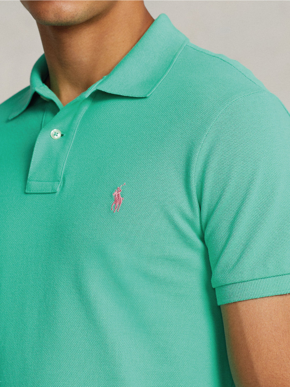 2026 New Arrival Polo in Cotone Piquè Slim Fit Verde
