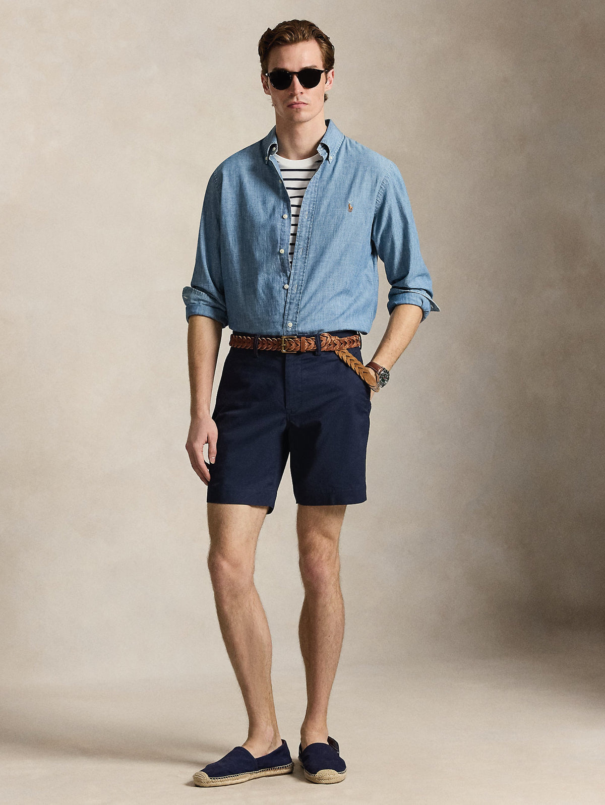 2026 New Arrival Short Chino in Cotone Stretch Blu
