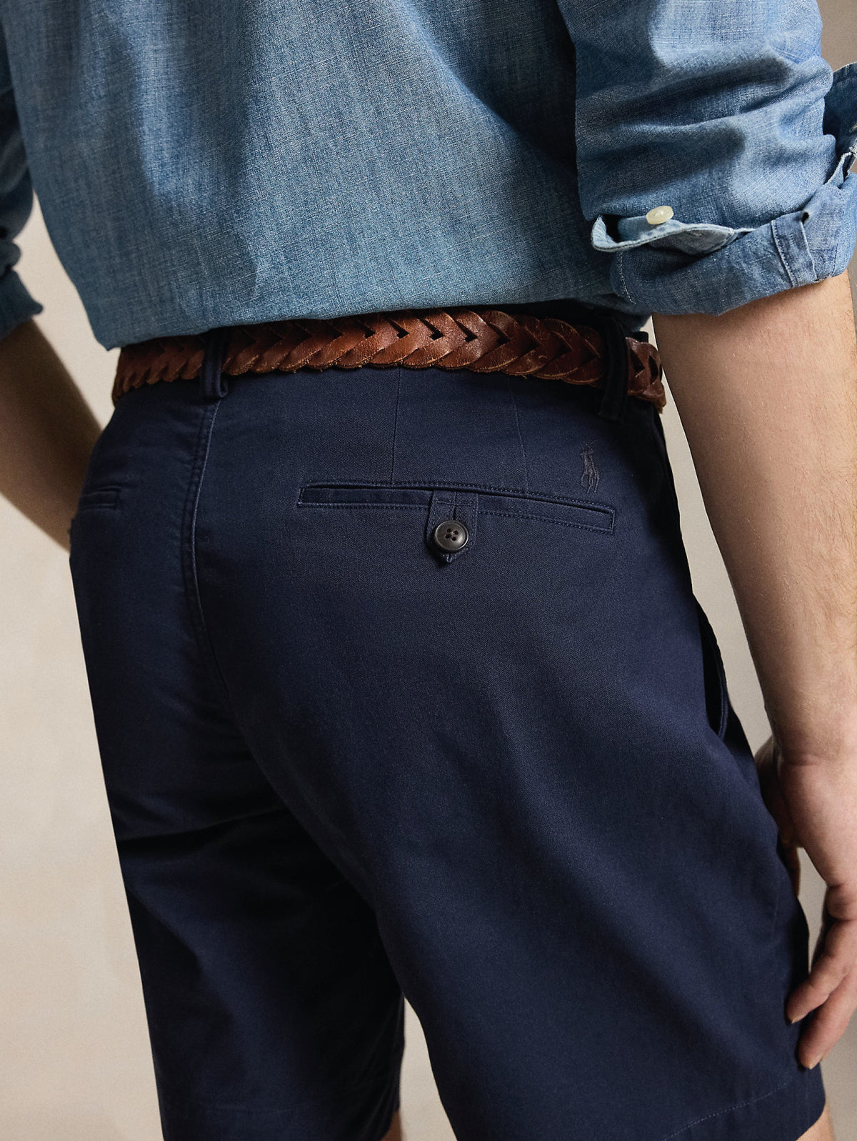 2026 New Arrival Short Chino in Cotone Stretch Blu