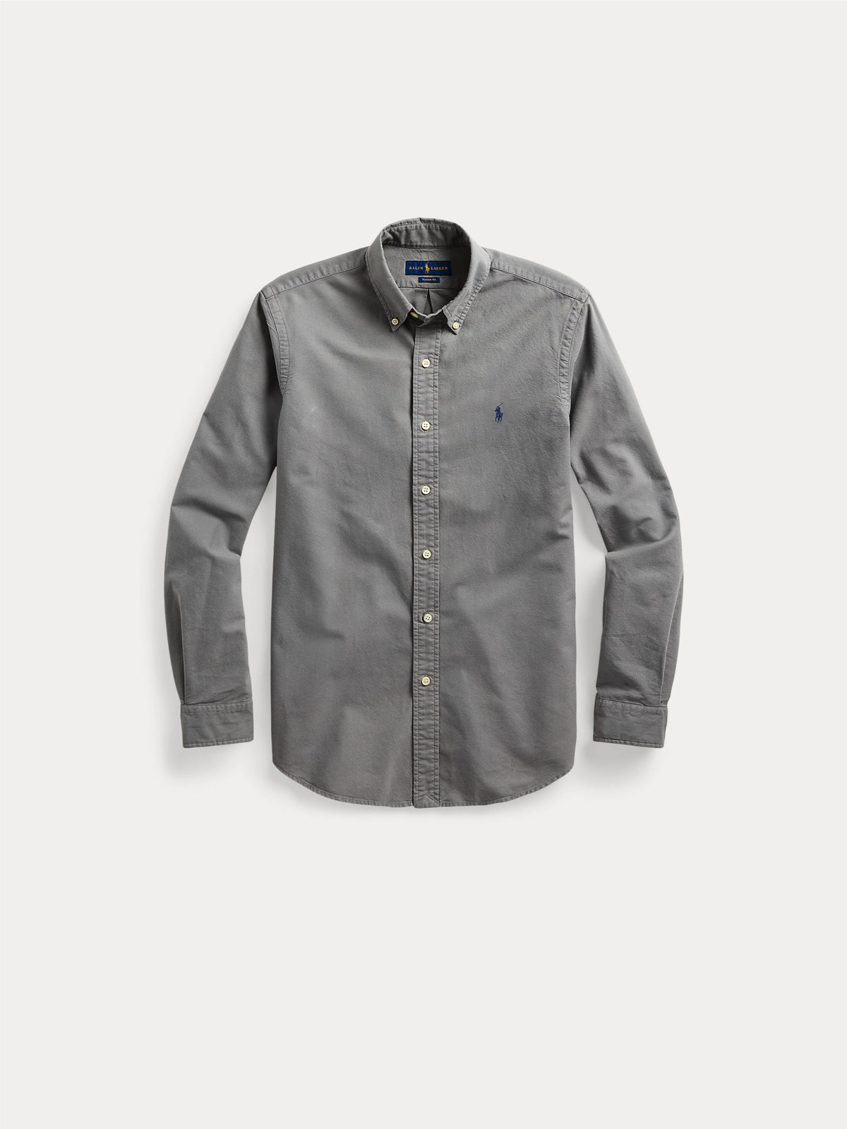 2026 New Arrival Camicia in Cotone Oxford Slim Filt Grigia