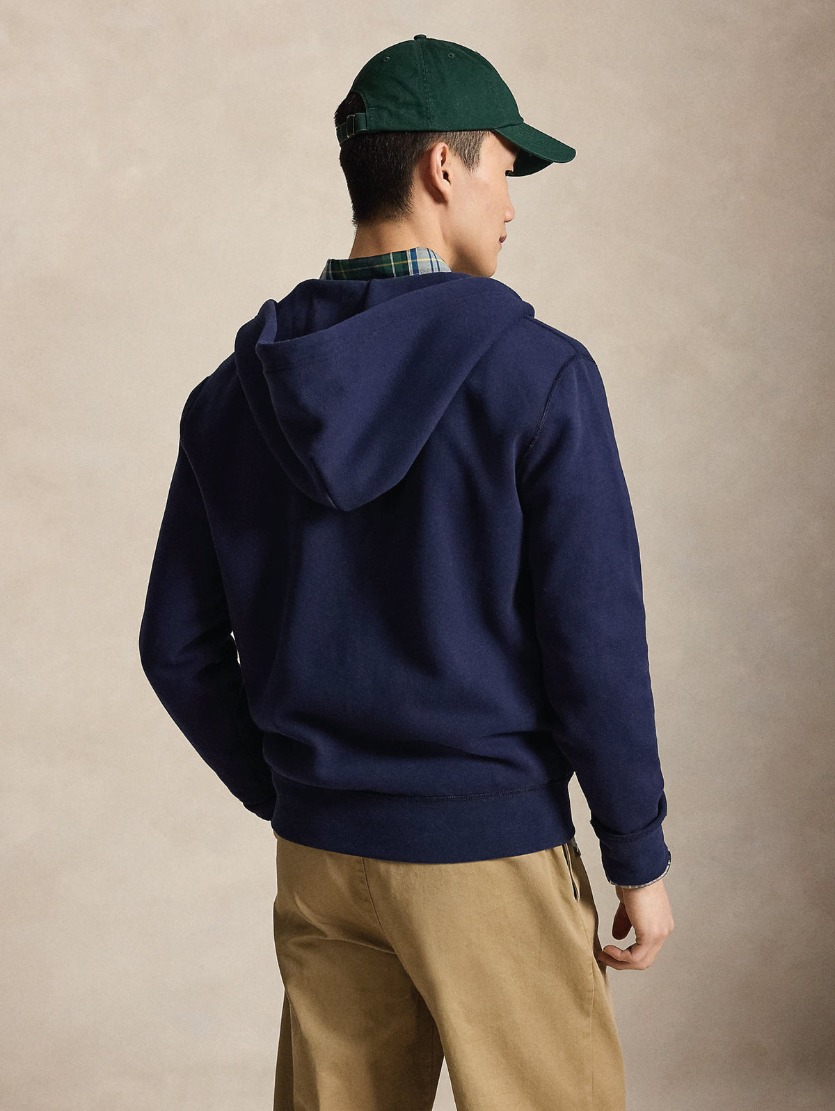 2026 New Arrival Felpa Full Zip in Misto Cotone Navy