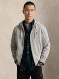 2026 New Arrival Felpa Full zip in Misto Cotone con Cappuccio Grigio