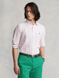 2026 New Arrival Camicia in Lino a Righe Rosa/Bianco