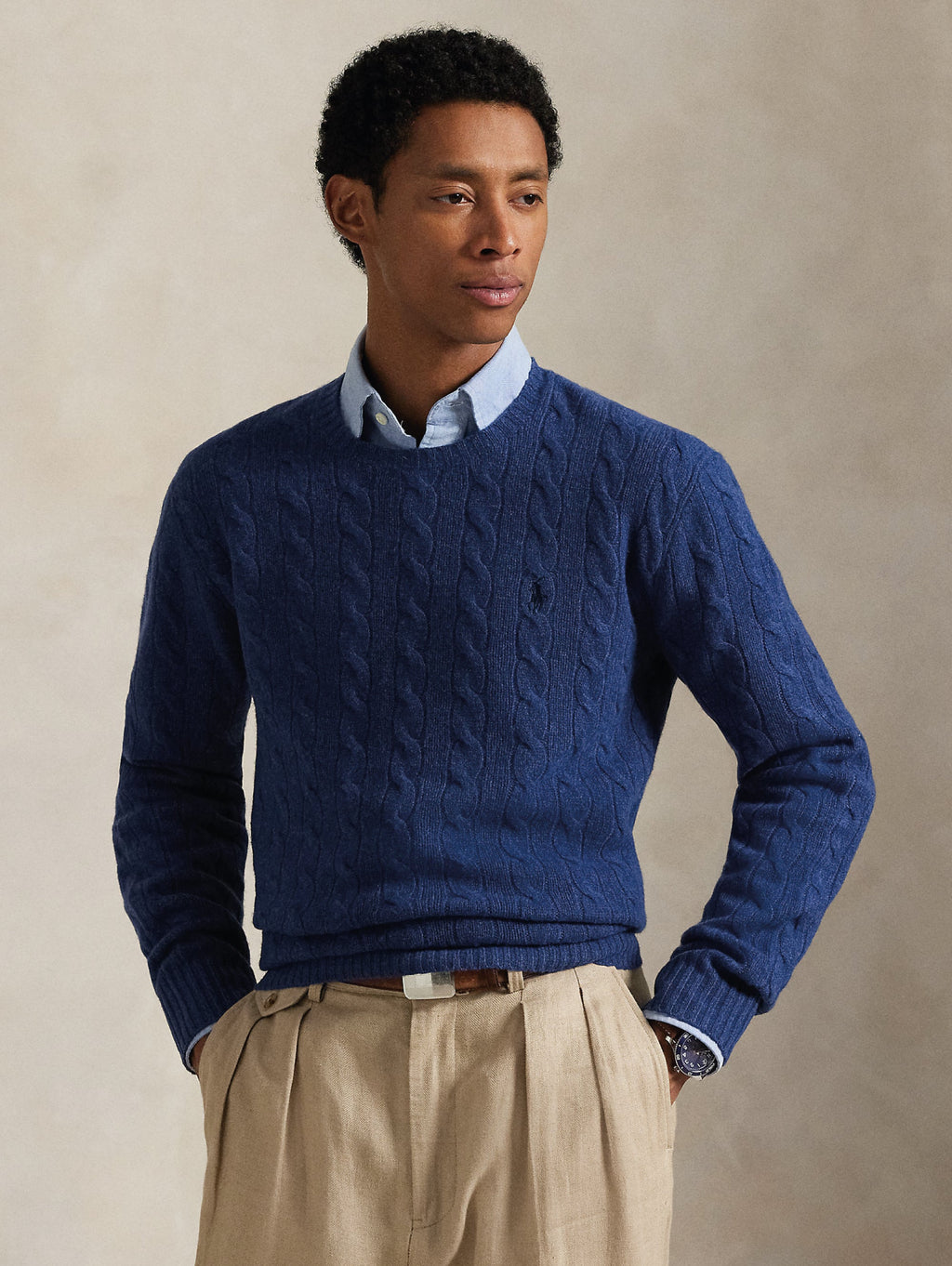 2026 New Arrival Maglia Girocollo in Misto Cashmere Blu Chiaro