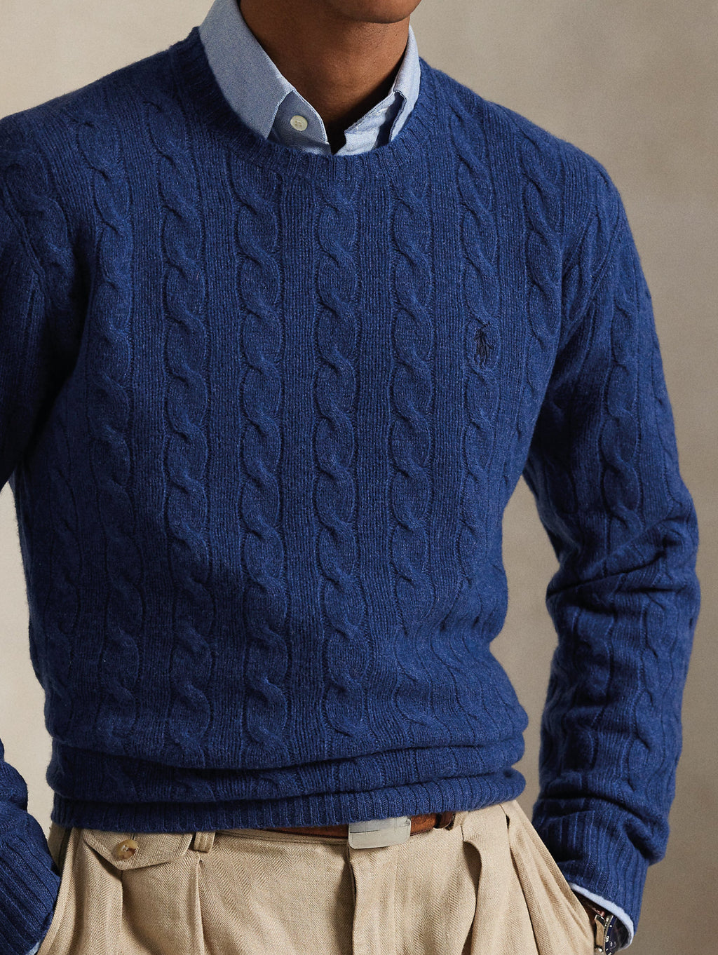 2026 New Arrival Maglia Girocollo in Misto Cashmere Blu Chiaro