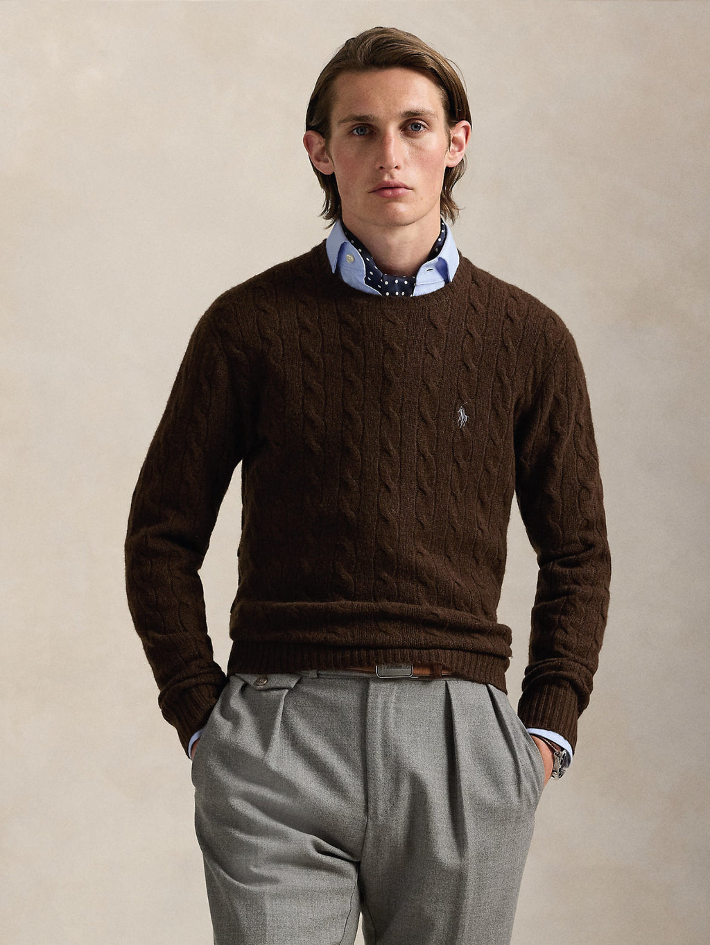 2026 New Arrival Maglia in Lana e Cashmere a Trecce Marrone