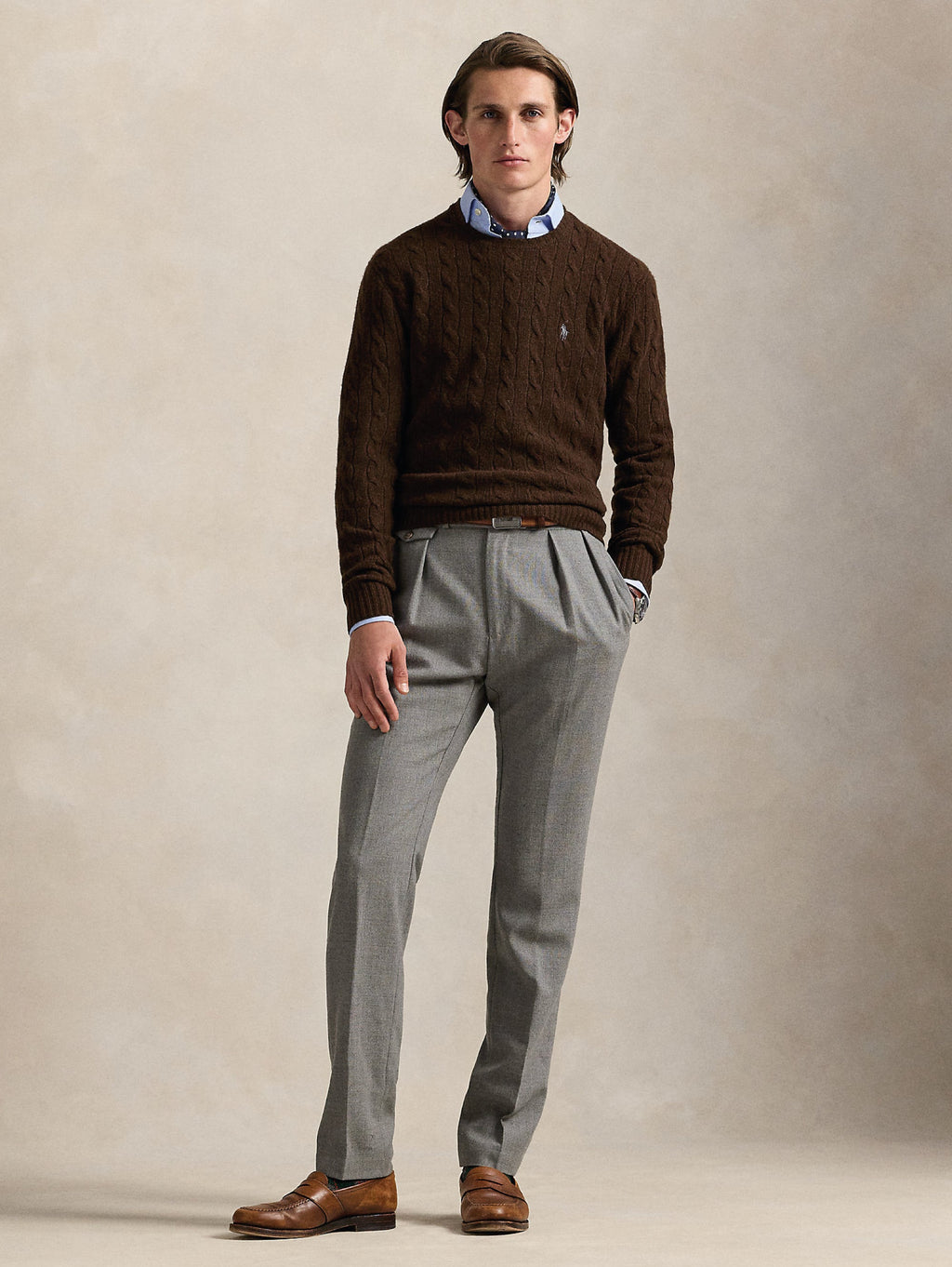 2026 New Arrival Maglia in Lana e Cashmere a Trecce Marrone