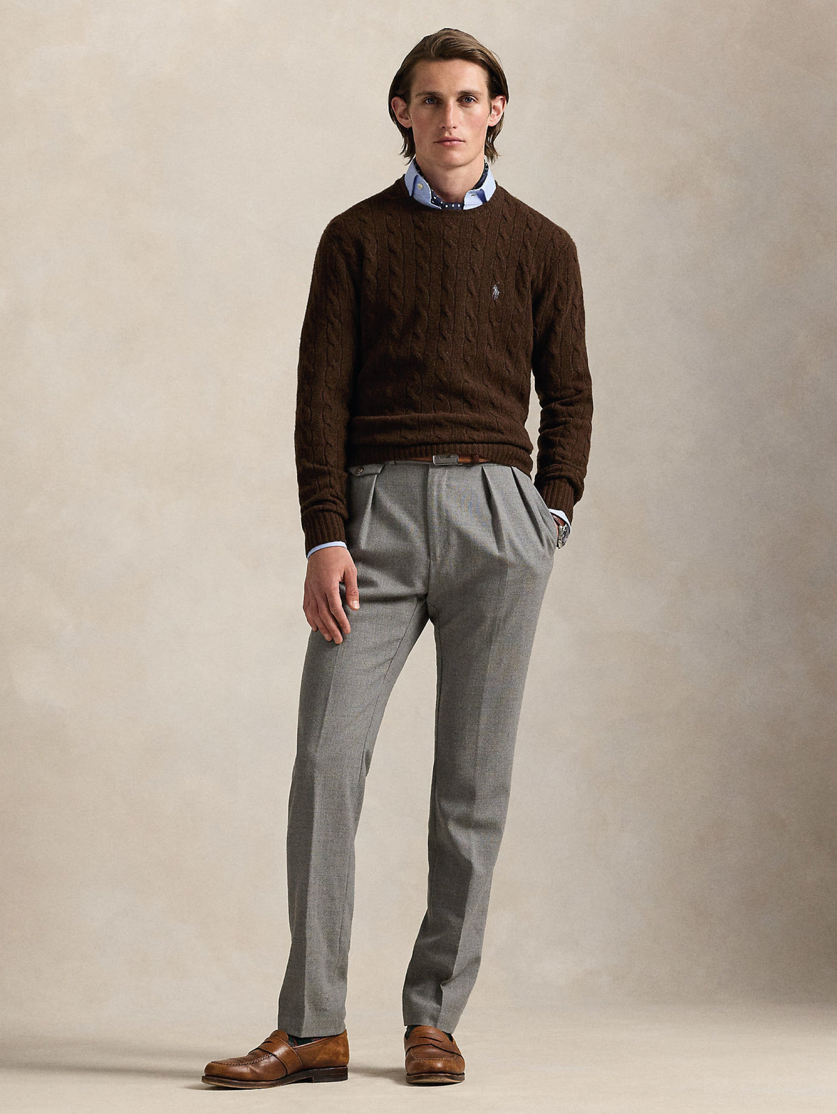 2026 New Arrival Maglia in Lana e Cashmere a Trecce Marrone
