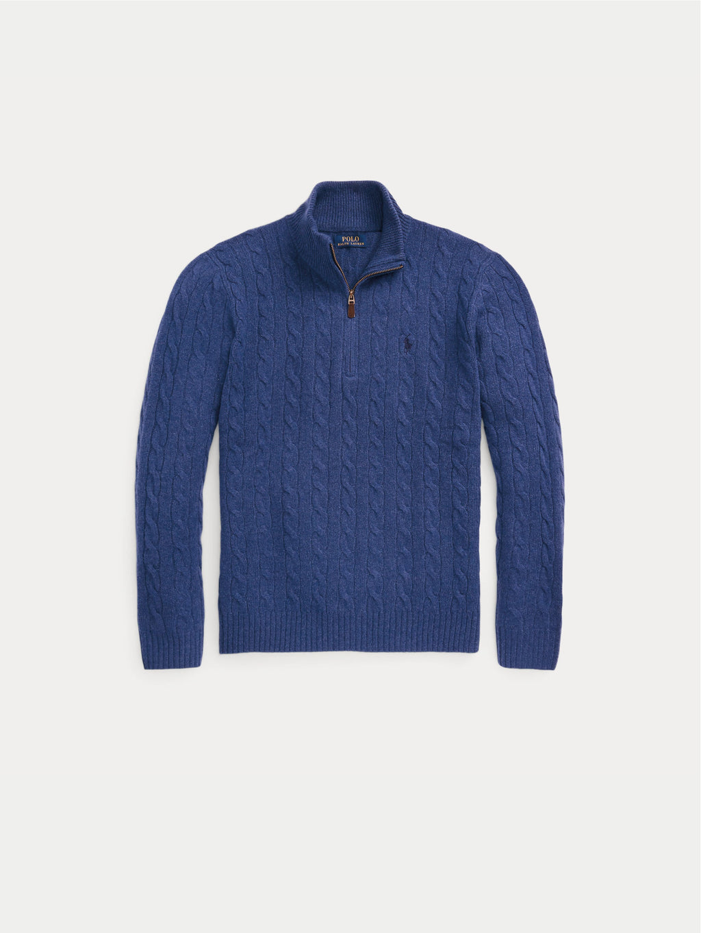 2026 New Arrival Maglia Mezza Zip a Trecce Blu