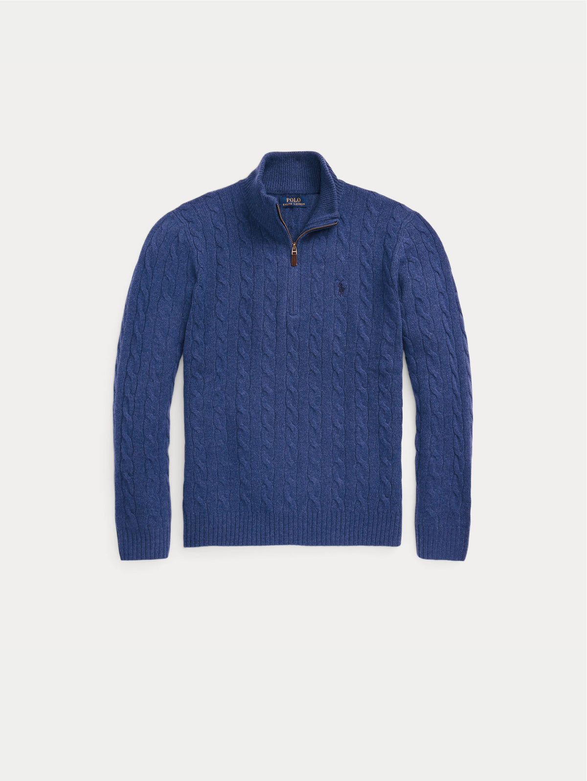 2026 New Arrival Maglia Mezza Zip a Trecce Blu