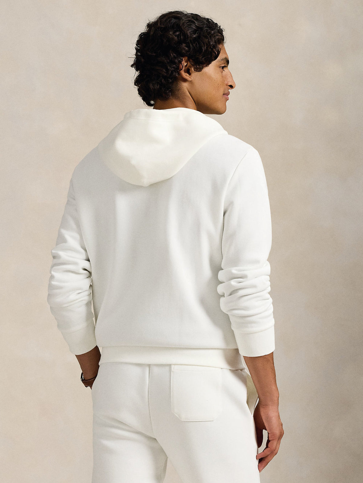 2026 New Arrival Felpa con Cappuccio e Zip in Maglia Doppia Bianco