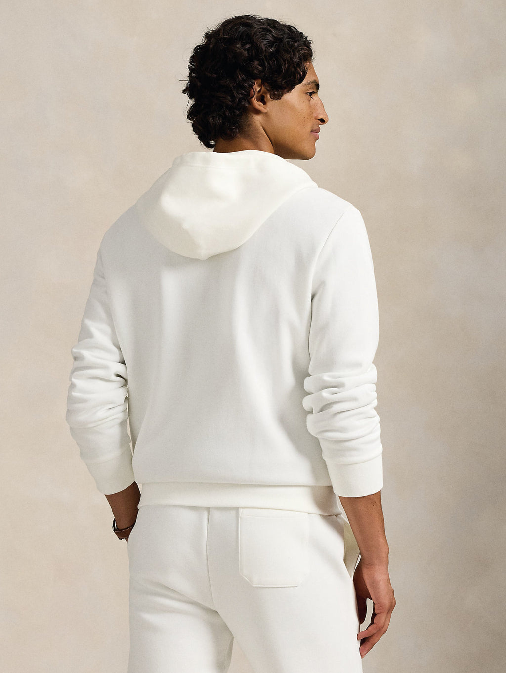 2026 New Arrival Felpa con Cappuccio e Zip in Maglia Doppia Bianco