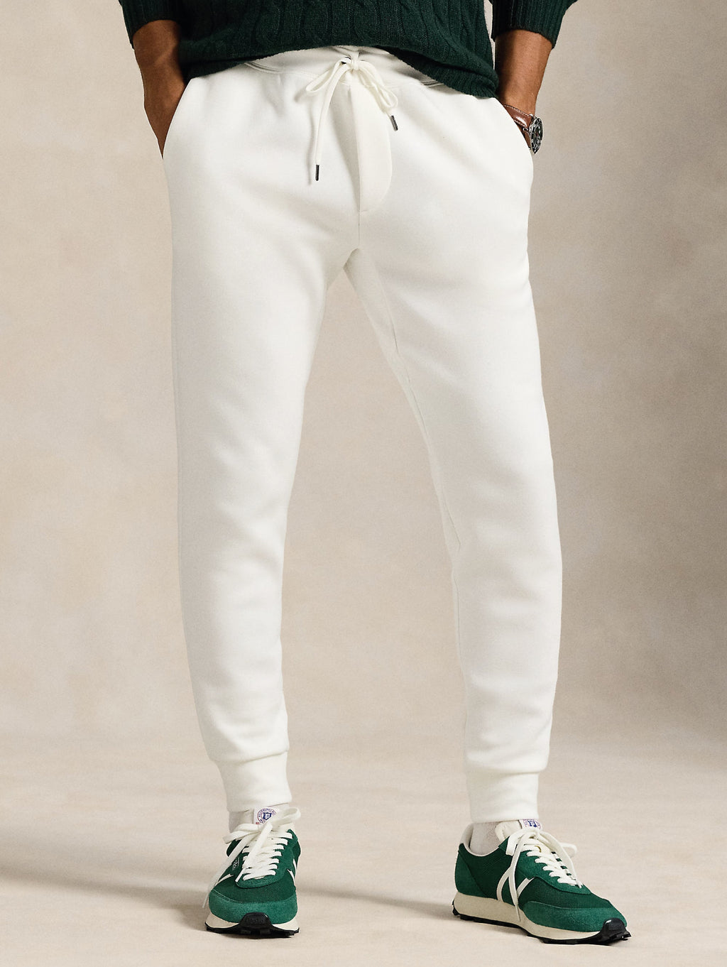 2026 New Arrival Pantaloni Joggers in Maglia Doppia Bianco