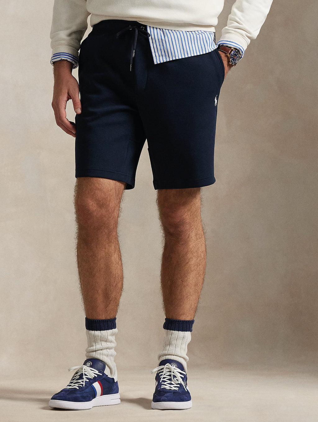 2026 New Arrival Shorts in Maglia Doppia Blu Navy