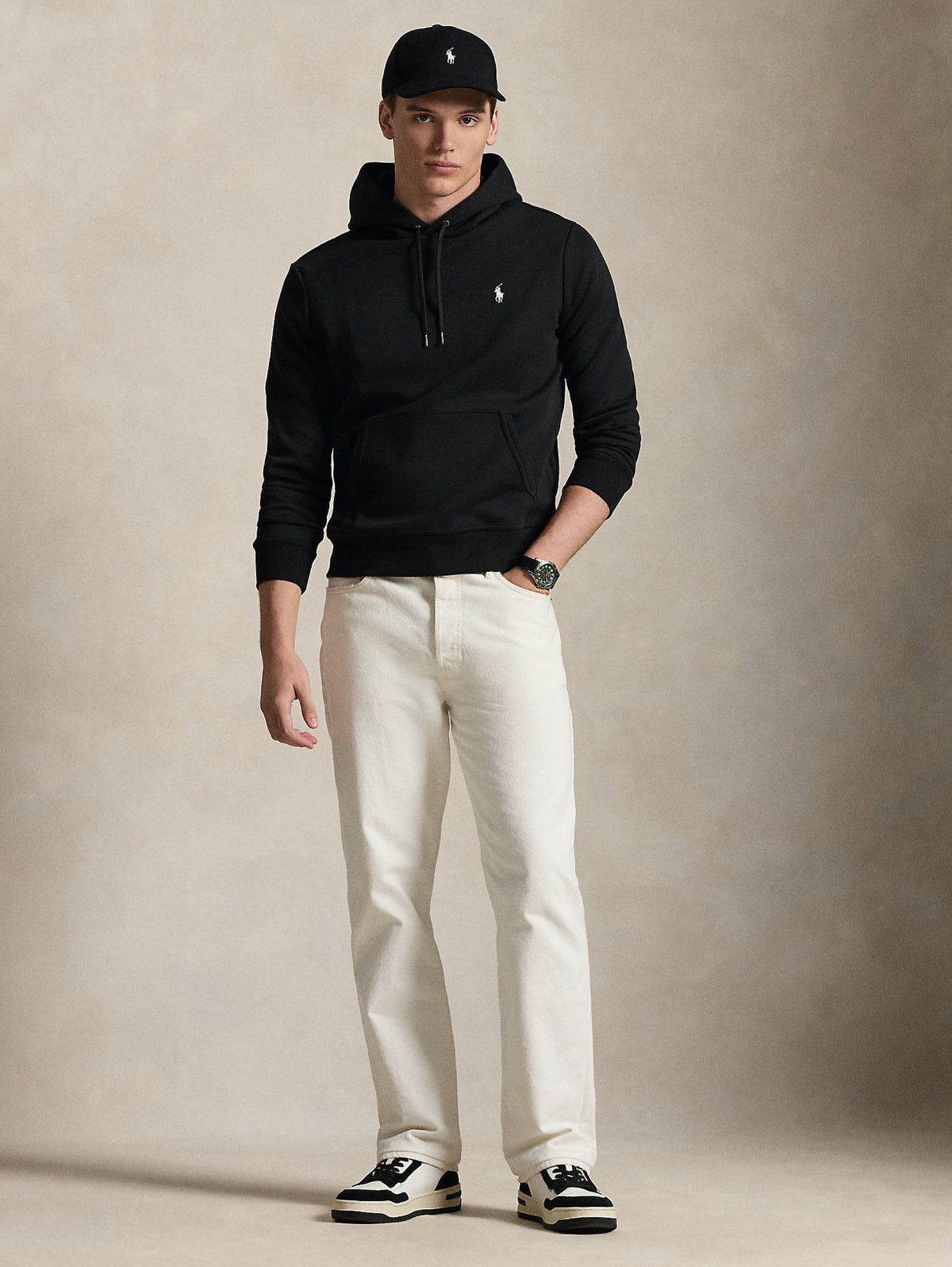 2026 New Arrival Felpa con Cappuccio in Maglia Doppia Nero
