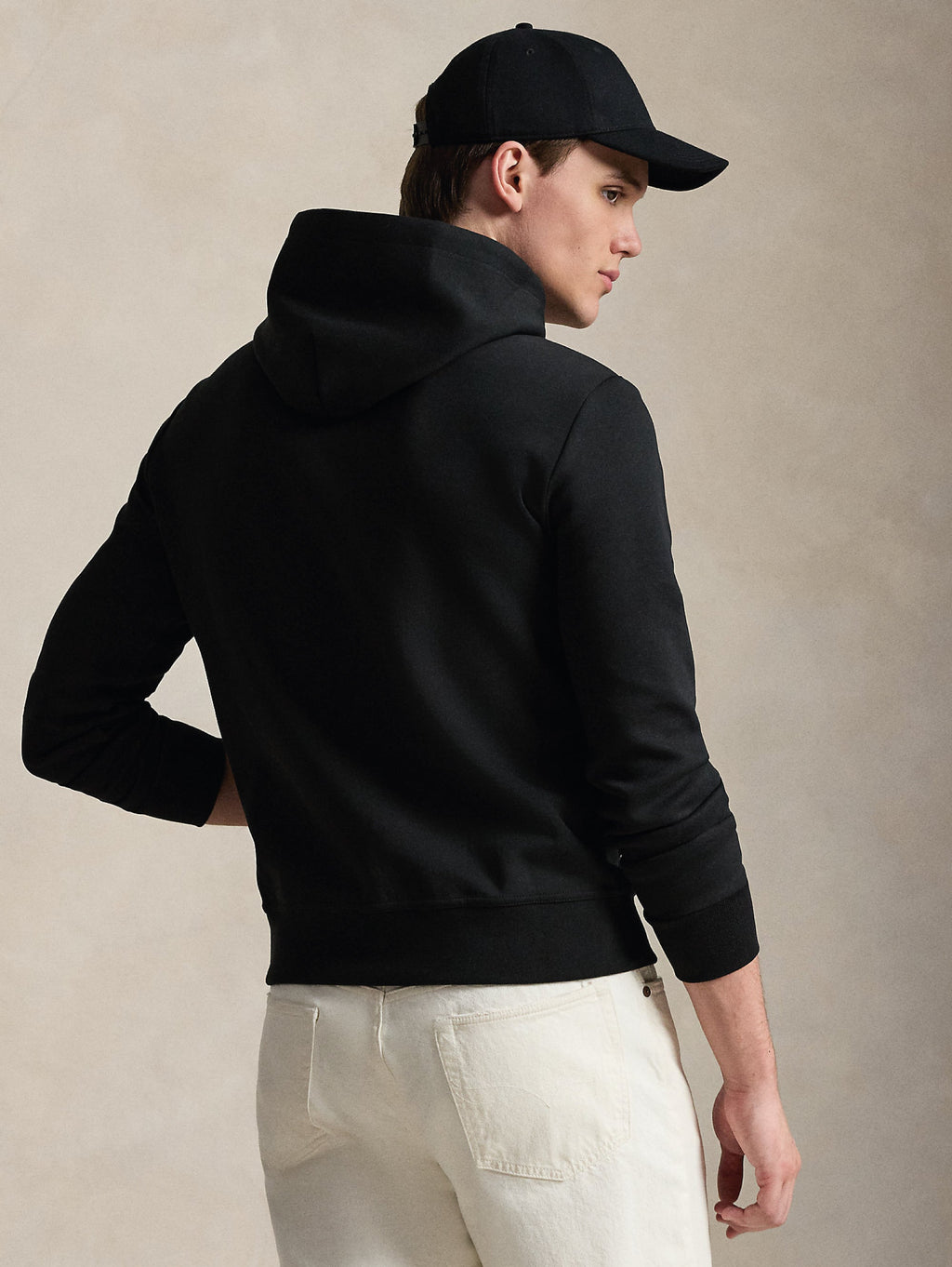 2026 New Arrival Felpa con Cappuccio in Maglia Doppia Nero