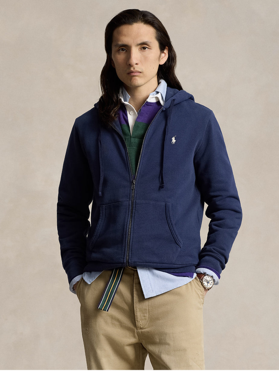 2026 New Arrival Felpa con Cerniera in Spugna Loopback Blu