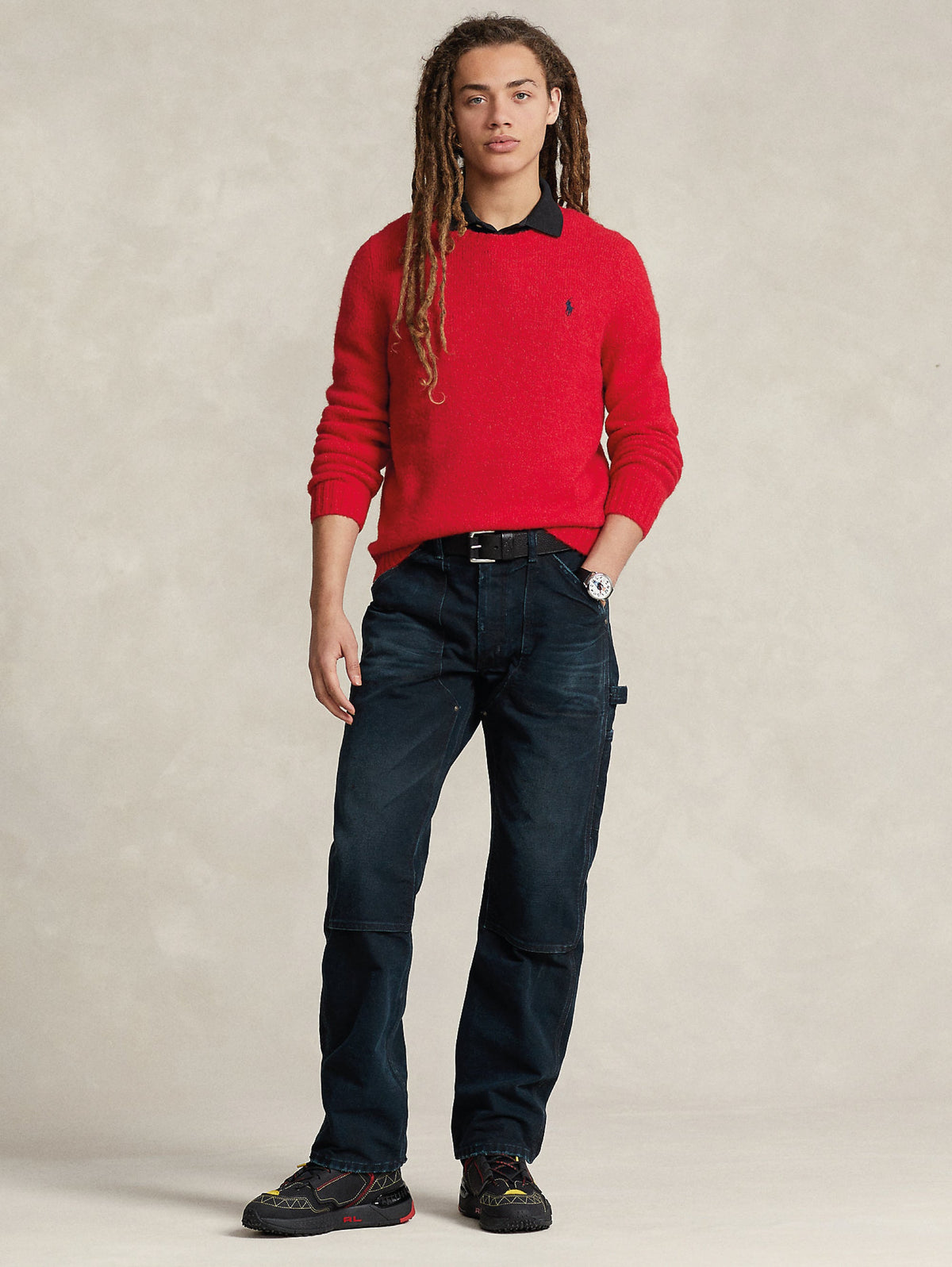 2026 New Arrival Maglia Girocollo in Soffice Misto Alpaca Rosso