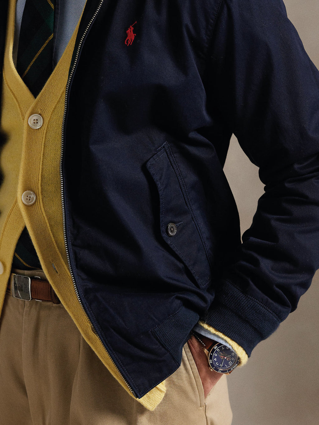 2026 New Arrival Giacca Sportiva in Twill di cotone Blu Navy