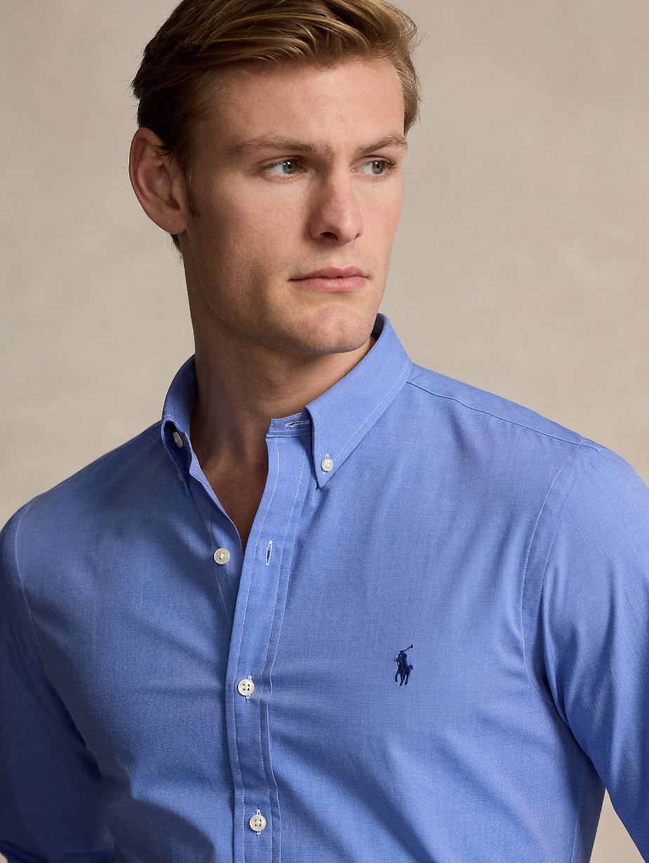2026 New Arrival Camicia Fil--Fil in Cotone Traspirante Blu