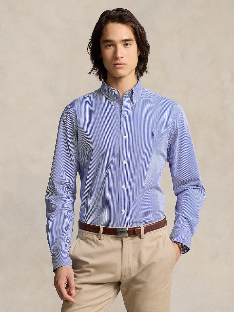 2026 New Arrival Camicia a Righe in Cotone Traspirante Blu/Bianco