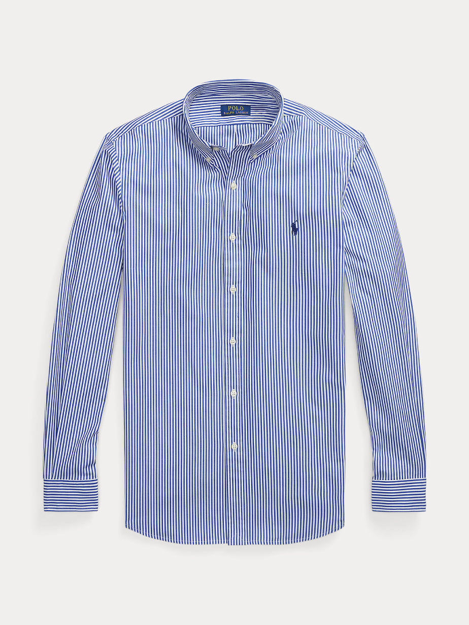 2026 New Arrival Camicia in Popeline Elasticizzato a Righe Blu/Bianco