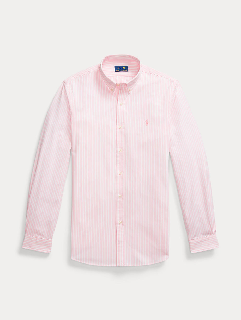 2026 New Arrival Camicia in Popeline Elasticizzato a Righe Rosa/Bianco